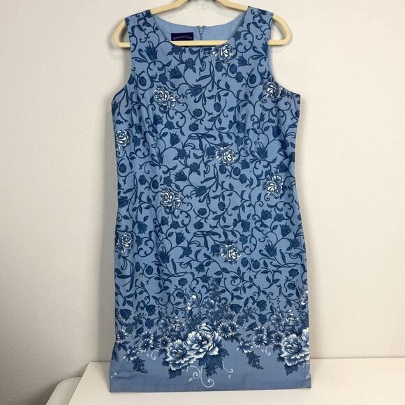 Charter Club Blue Floral Cottagecore Shift Dress 16 - Picture 1 of 9